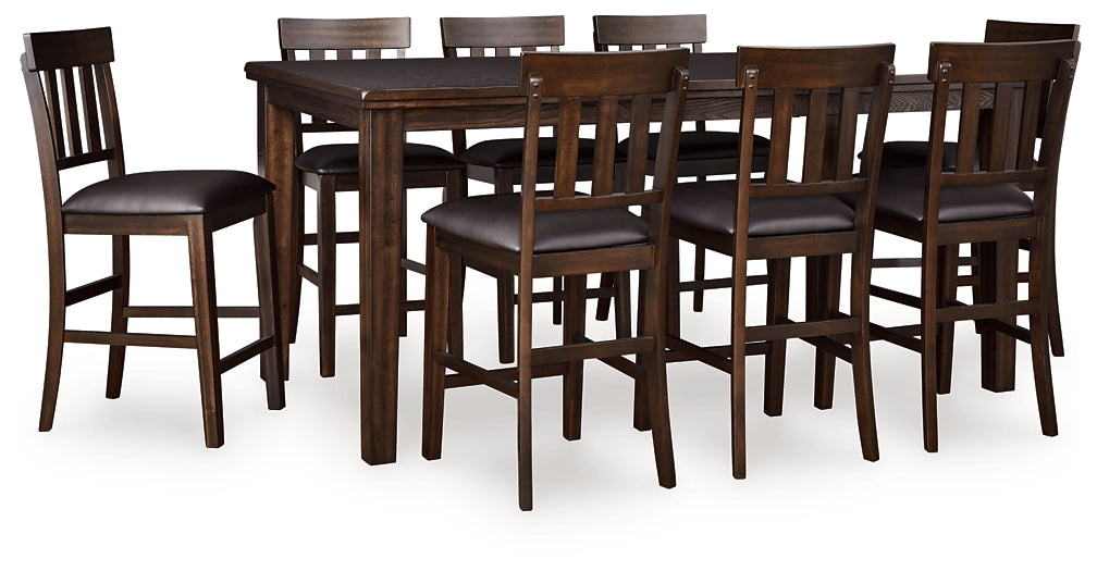 Haddigan Counter Height Dining Table and 8 Barstools