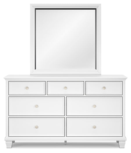 Fortman King Panel Storage Bed with Mirrored Dresser