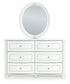Kozlani Full Upholstered Panel Bed, Dresser, Mirror and Nightstand