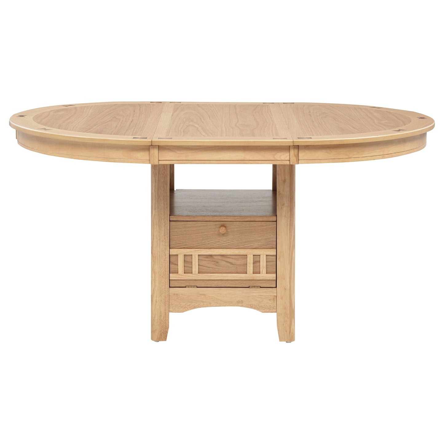 Lavon Oval 60-inch Wood Extension Leaf Dining Table Light Oak