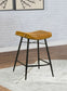 Bayu Leather Upholstered Counter Stool Camel (Set of 2)