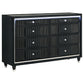 Ravenne 5-piece Velvet Upholstered California King LED Bedroom Set Black