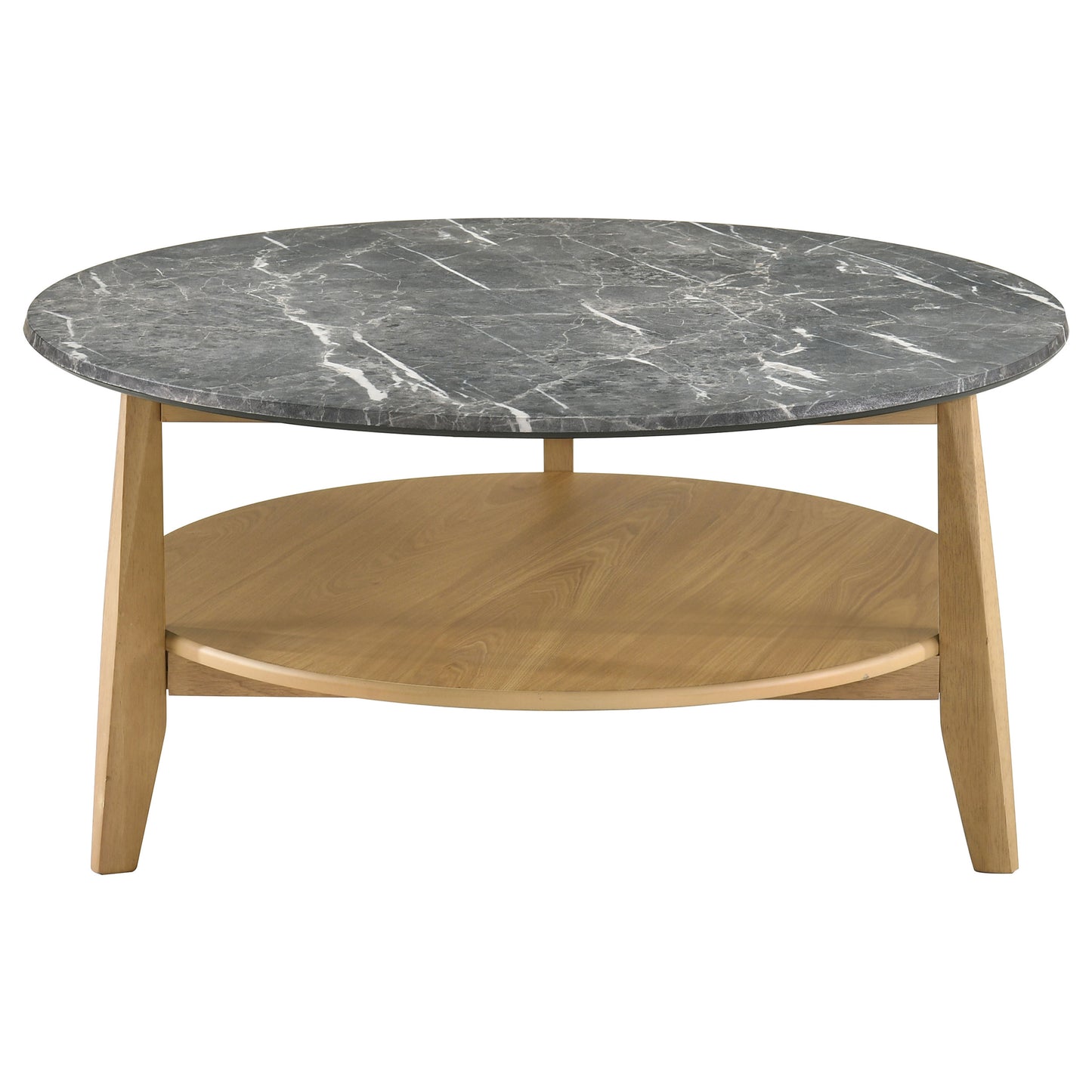 Bradley 2-Piece Round SmartTop Coffee Table Set Grey and Natural