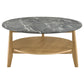 Bradley 2-Piece Round SmartTop Coffee Table Set Grey and Natural