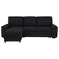 Demko Sleeper Sectional Sofa with Speaker and Storage Chaise Black