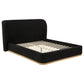 Blaire Upholstered Queen Wingback Platform Bed Black