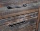 Drystan Queen Panel Bed with 4 Storage Drawers with Mirrored Dresser