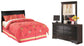 Huey Vineyard Full Sleigh Headboard Bed with Mirrored Dresser