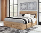 Hyanna Queen Panel Storage Bed with 2 Under Bed Storage Drawer, Dresser, Mirror and Nightstand
