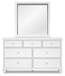 Fortman Full Panel Bed with Mirrored Dresser and Nightstand
