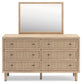 Cielden Full Panel Headboard with Mirrored Dresser