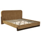 Baldacci Upholstered California King Platform Bed Curry and Walnut