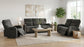 Hamilton Chenille Manual Reclining Sofa Charcoal Grey