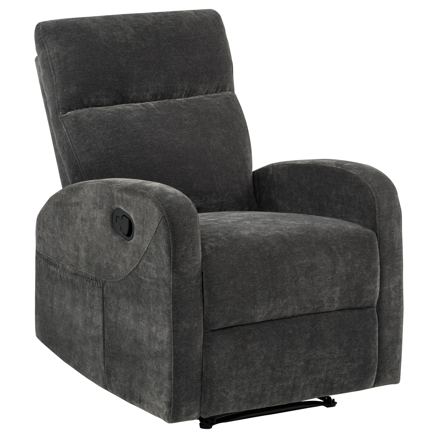 Hamilton Chenille Upholstered Manual Recliner Charcoal Grey