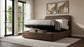 Anders Upholstered Queen Storage Lift Platform Bed Chocolate