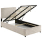 Reeves Upholstered Twin Lift-Top Storage Platform Bed Beige