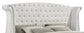 Barzini Upholstered Eastern King Wingback Bed White