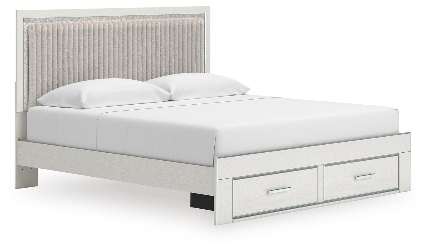 Zuraleus King Upholstered Panel Platform Storage Bed
