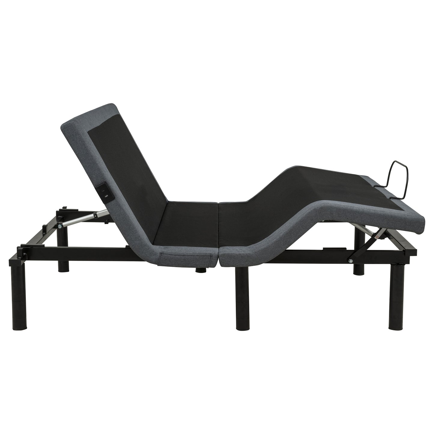 Weston Full Dual-Motor Massage Adjustable Bed Base in Black and Grey