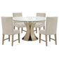 Naser 5-piece 48-inch Round Dining Table Set Beige and Light Oak