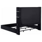 Tisdall Upholstered Eastern King Flame Visualizer Bed Black