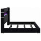 Tisdall Upholstered Eastern King Flame Visualizer Bed Black