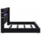 Tisdall Upholstered Cal King Flame Visualizer Bed Black