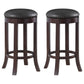 Aboushi Swivel Bar Stools with Upholstered Seat Brown (Set of 2)