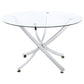 Beckham Round Dining Table Chrome and Clear