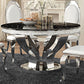 Anchorage Round Dining Table Chrome and Black