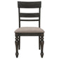 Bridget Ladder Back Dining Side Chair Stone Brown and Charcoal Sandthrough (Set of 2)