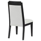 Brookmead Upholstered Dining Side Chair Ivory and Black (Set of 2)