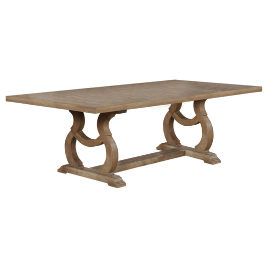 Brockway Trestle Dining Table Barley Brown