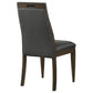 Wes Upholstered Side Chair (Set of 2) Grey and Dark Walnut