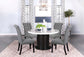 Sherry Round Dining Table Rustic Espresso and White