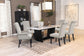 Sherry Trestle Base Marble Top Dining Table Espresso and White