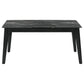 Crestmont Rectangular Dining Table with Faux Marble Top and 16" Self-Storing Extension Leaf Black