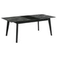 Crestmont Rectangular Dining Table with Faux Marble Top and 16" Self-Storing Extension Leaf Black