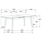 Crestmont Rectangular Dining Table with Faux Marble Top and 16" Self-Storing Extension Leaf Black