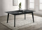 Crestmont Rectangular Dining Table with Faux Marble Top and 16" Self-Storing Extension Leaf Black