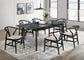 Crestmont Rectangular Dining Table with Faux Marble Top and 16" Self-Storing Extension Leaf Black