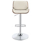 Folsom Upholstered Adjustable Bar Stool Ecru and Chrome