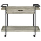 Ventura 2-tier Bar Cart with Storage Drawer Grey Driftwood