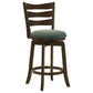 Murphy Ladder Back Counter Height Swivel Bar Stool Dark Cherry and Hunter Green