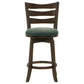 Murphy Ladder Back Counter Height Swivel Bar Stool Dark Cherry and Hunter Green