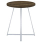 Burkhart Sled Base Round Bar Table Brown Oak and Chrome