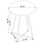 Burkhart Sled Base Round Bar Table Brown Oak and Chrome