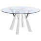 Alaia Round 51-inch Clear Glass Top Dining Table Chrome