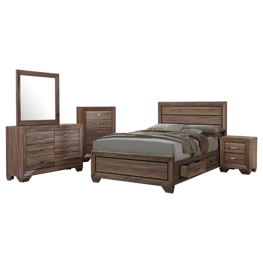 Kauffman 5-piece Eastern King Bedroom Set Washed Taupe