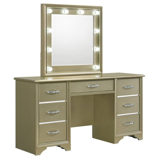 Beaumont 7-drawer Vanity Set with Lighting Champagne